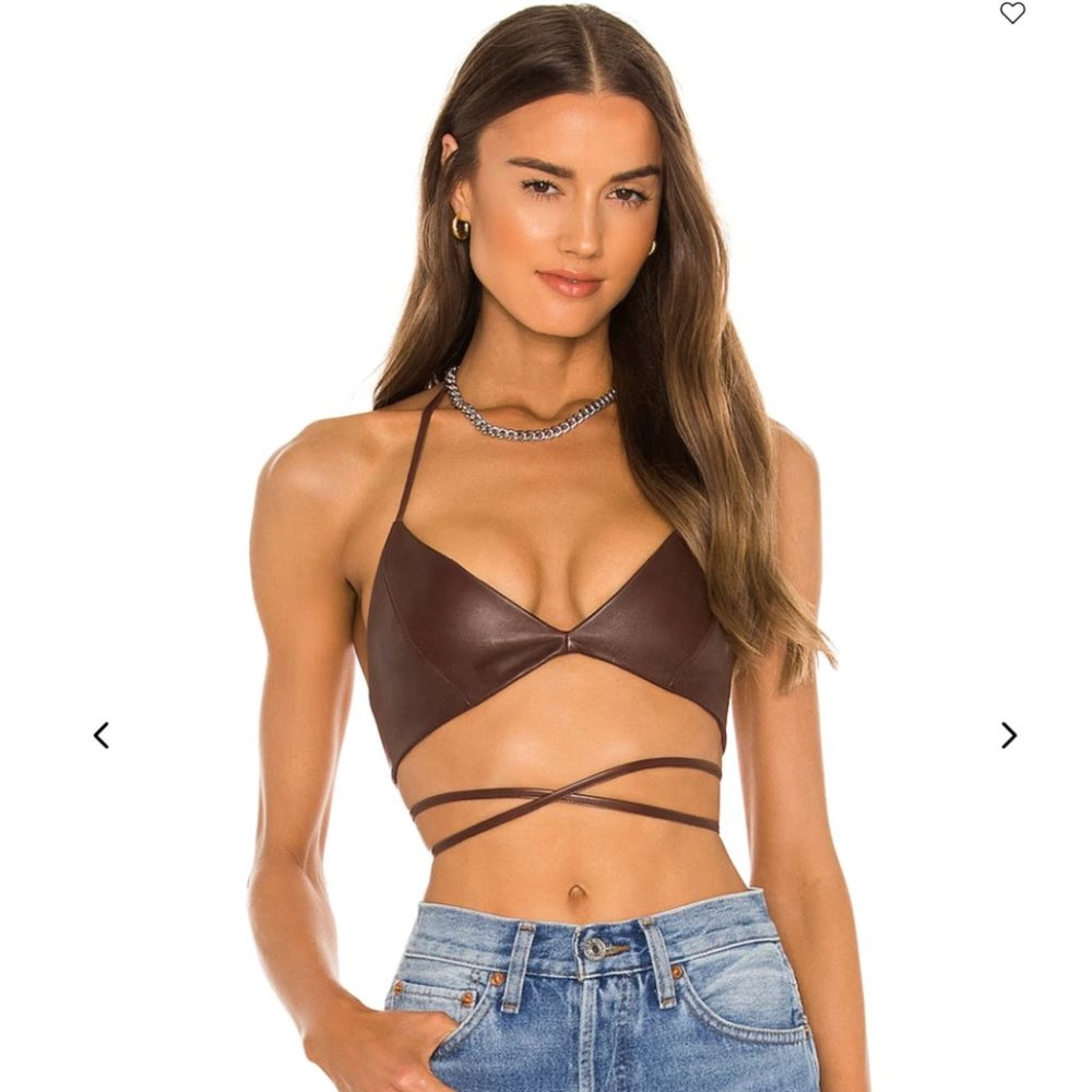NWT Lamarque x REVOLVE Melka Top Leather Bralette